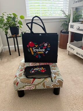 Temu " Teacher” 2 Piece Tote Set